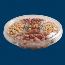 Bandeja Petisqueira Cristal 4 Divisórias Com Tampa Galvanotek 100UN